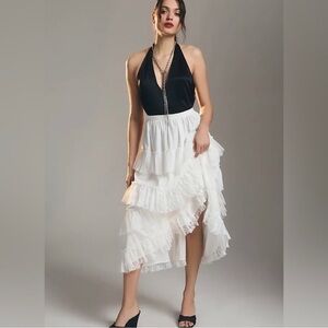 Anthropologie Forever That Girl Tiered Lace Maxi skirt Layered Ruffle Boho NWT